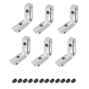 

uxcell Interior Joint Bracket, Corner Connector 3030 Series Slot 8mm with Screws, 6 Pcs
