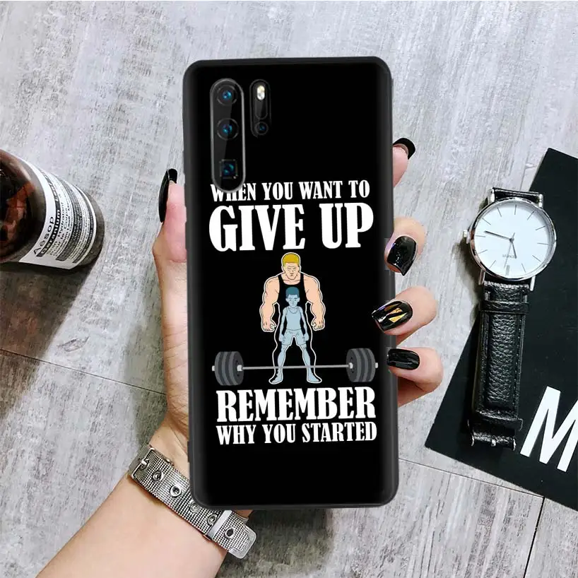 Бодибилдинг Тренажерный зал Фитнес черный чехол для телефона huawei mate 30 20 10 P30 P20 P10 Pro Lite P Smart Z Роскошный чехол
