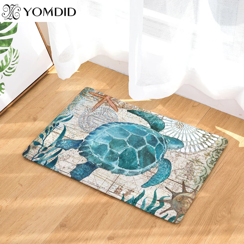

Turtle Print Mats Hippocampus octopus whale Pattern doormat Bathroom Floor Kitchen Rugs 40x60 50x80cm Anti-Slip carpet