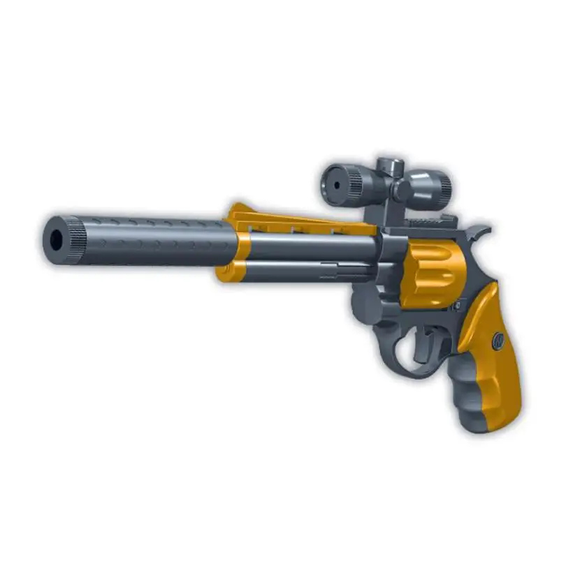 

Hot colt modern military weapon toys gun Revolver Pistol assembly model with Sighting device Muffler BB ball Bullet collection