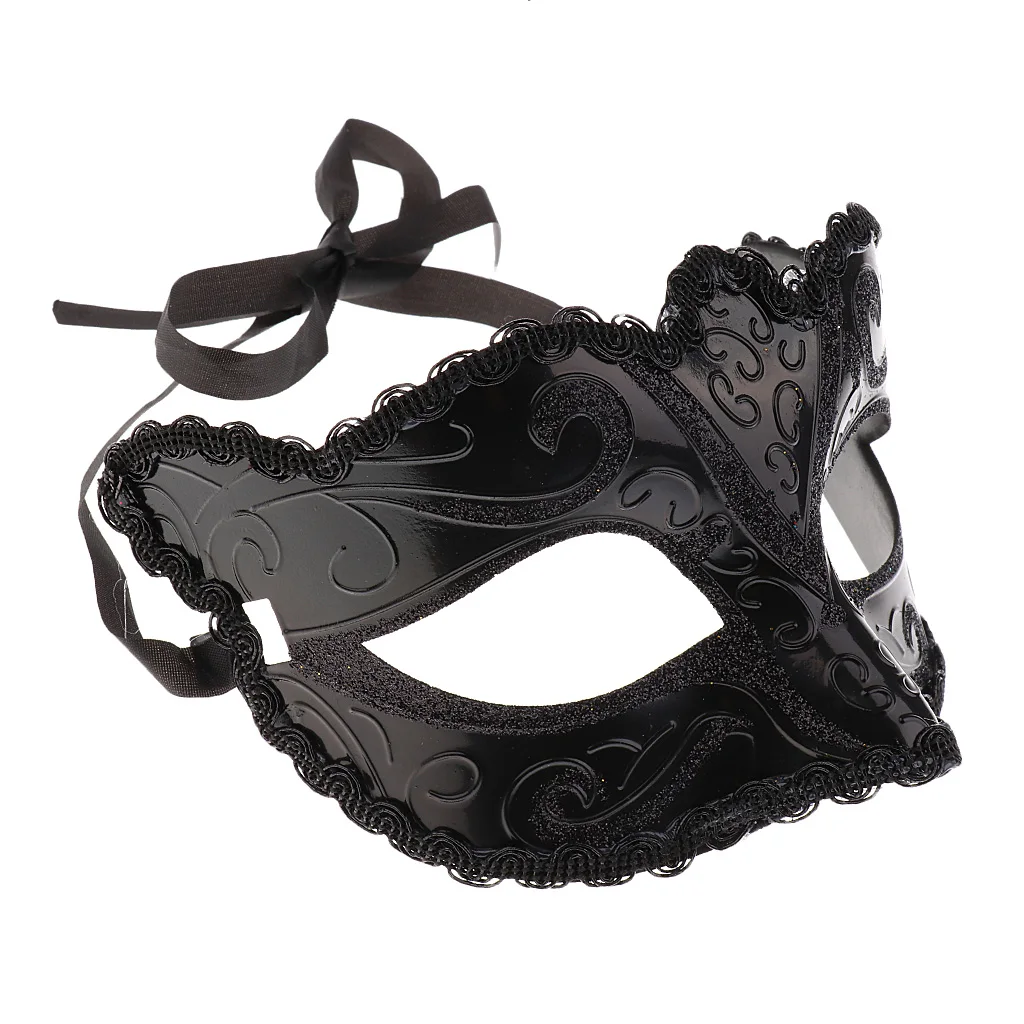2pcs black Men Ladies Masquerade Ball Mask Venetian Party Eye Mask Carnival Style Attractive Feeling Sexy Wedding Party Costume