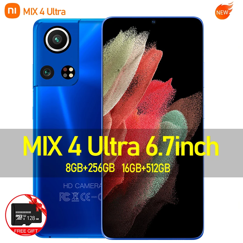 Смартфон глобальная версия MIX 4 Ultra 6 7 дюйма Аккумулятор 6000 мАч 16 ГБ + 512 Гб телефон