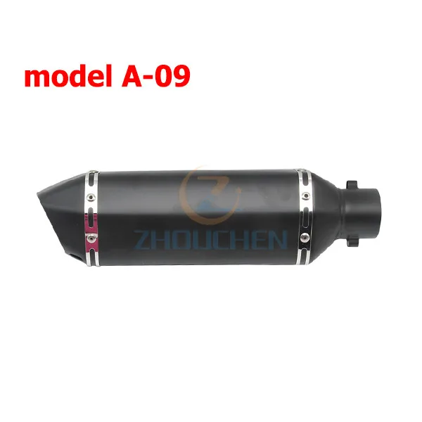 Универсальный мотоциклетный выхлоп для Akrapovic модифицированный Кроссовый глушитель для FZ6 CBR250 CB600 MT07 ATV Dirt Pit dot мини-велосипед - Цвет: model A-09