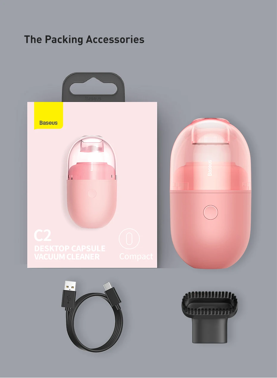 Baseus Wireless Mini Vacuum Cleaner 1000Pa Small Handheld Car Interior Desktop Dust Cleaning Tool Portable Car Vacuum Cleaner