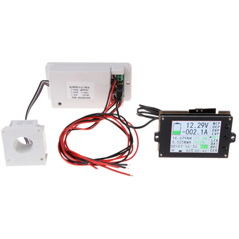 

LCD Digital DC Voltmeter Ammeter Color Screen DC Power Meter with Hall Sensor Volt Meter Voltage Current Tester 80V 300A
