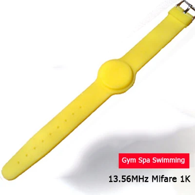 WB07-Yellow 13,56 MHZ Mifare классический 1K RFID силиконовый браслет 14443A - Цвет: WB07-Yellow
