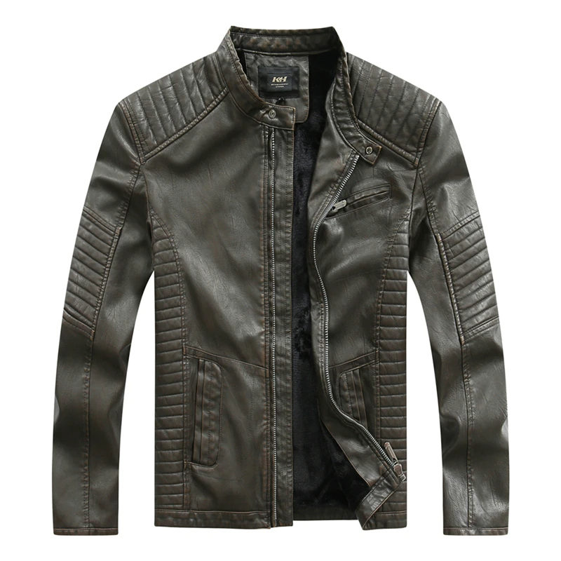 Мужская деловая куртка из искусственной кожи с искусственным мехом Chaqueta Cuero hombre
