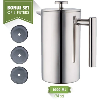 

Coffee Maker French Press Stainless Steel Coffee Machine Double-Wall Insulated Coffee Tea Maker Pot coffee pot Home Decor