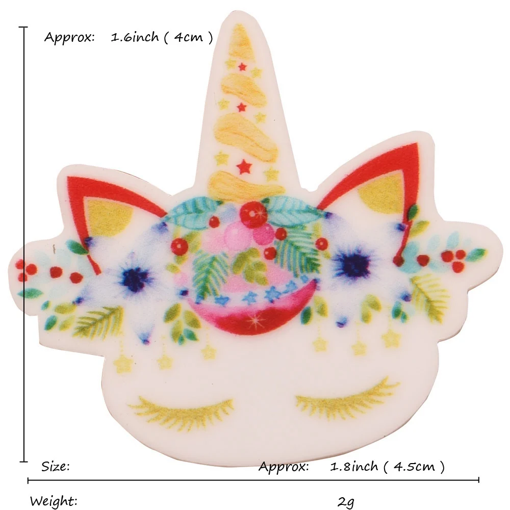 20 шт., модное плоское украшение из смолы, аксессуары «Единорог», изысканные аксессуары для волос, повязка для волос для девочек, без заколки, бант для волос - Цвет: F
