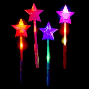

LED Flashing Hollow Star Wand Holiday Concert Party Lights Up Glow Sticks