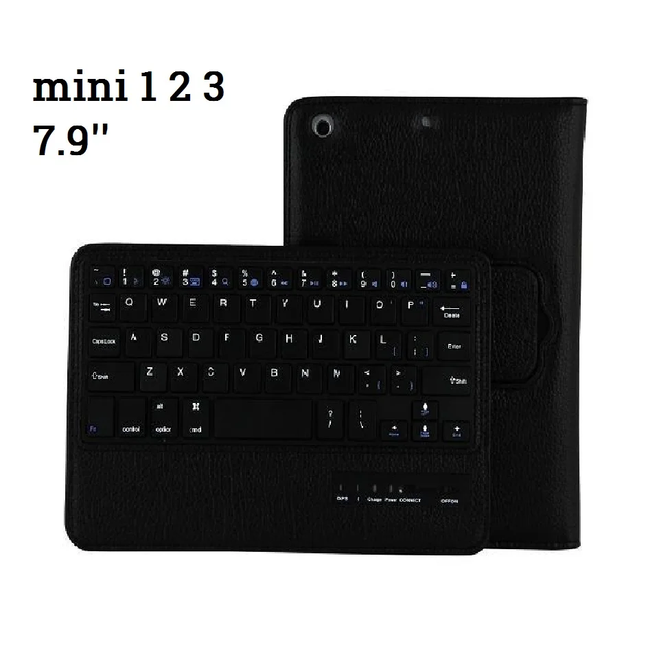 mini 123 Black Съемный чехол для iPad mini 123 mini 4 5 чехол с клавиатурой Bluetooth PU чехол 7,9 ''для iPad mini 5 крышка клавиатуры - Цвет: mini 123 Black