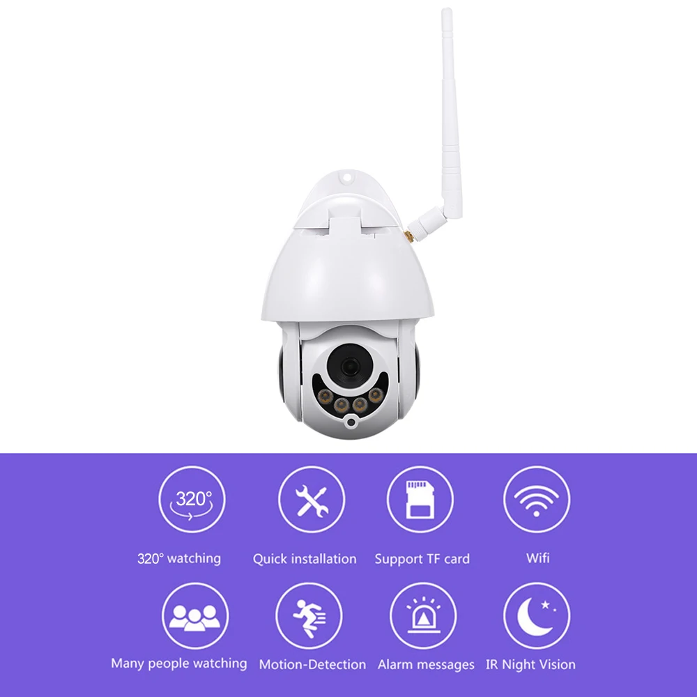 Ip-камера ONVIF, Wi-Fi 2MP HD 1080P купольная ИК-камера видеонаблюдения наружное охранное наблюдение NetCam IP Camara Аудио PTZ ночного видения