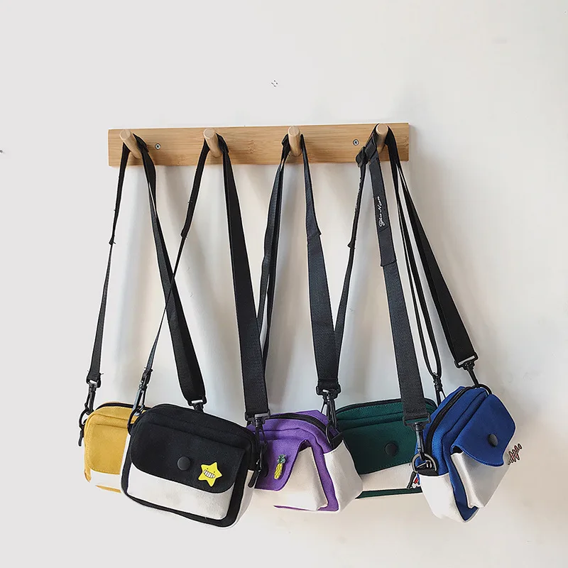Контрастная цветная Холщовая Сумка Женская сумка-мессенджер INS летняя сумка через плечо универсальная сумка в Корейском стиле для студентов женская сумка