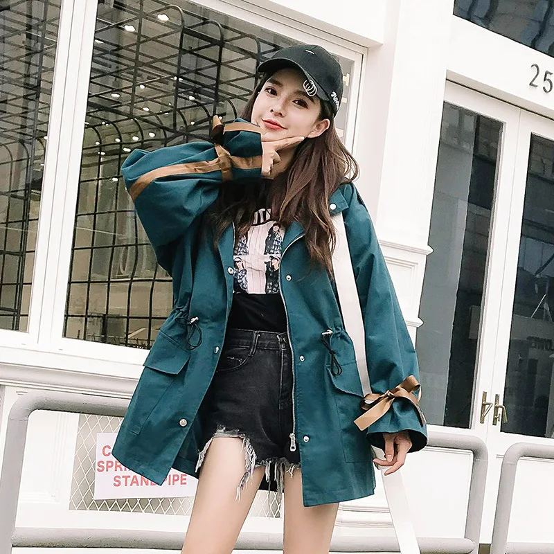 Ветровое стекло женские средней длины корейские весна и осень новые корейские приемные студенческие Свободные Досуг шикарные пальто для женщин