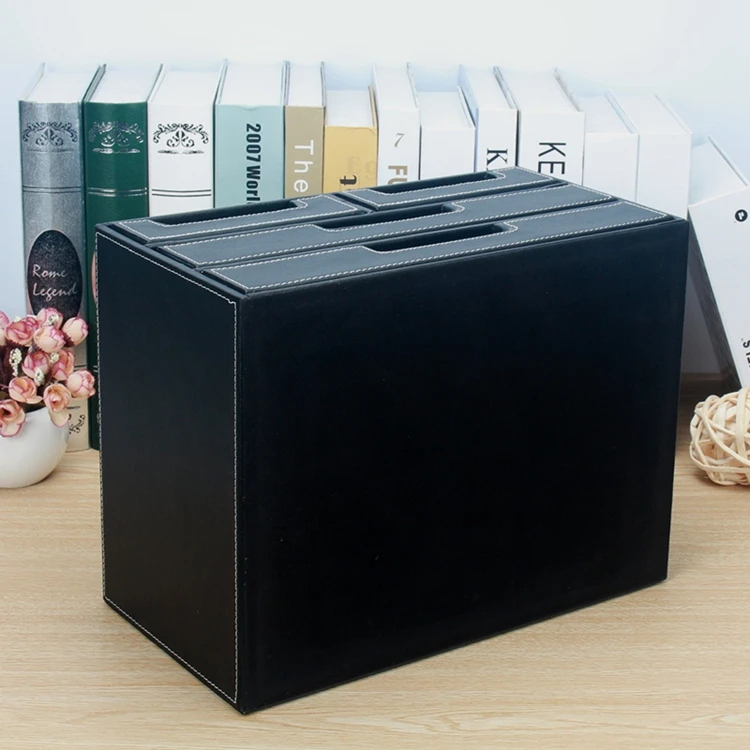 Home office 4-drawer wood leather desk filing cabinet storage drawer box organizer document container table set 216C