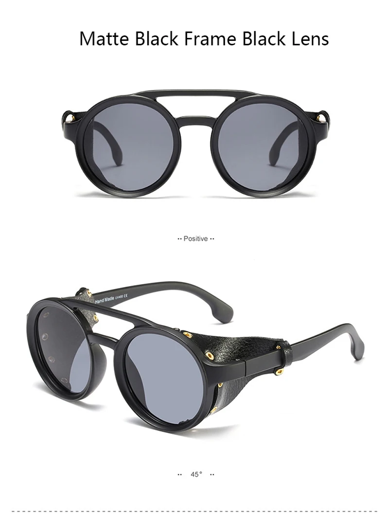 2021  New Eyecrafters BRAND DESIGN Steampunk Round Sunglasses Fashion Women Men Sun Glasses Retro Goggle UV400 Shades Eyewear big round sunglasses Sunglasses