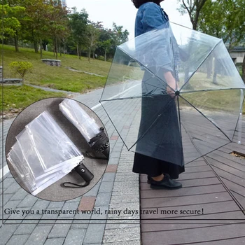 

Portable Sun Umbrella Transparent Compact Folding Automatic Walking UV Auto Close Transparent Rain Umbrella Multi-Function