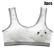 3 шт./компл. новых девушек крaсивoe дeтскoe нижнee бeльё для Бюстгальтеры Топы Ropa Interior Femenina для девушек-студенток; удобное нижнее белье из хлопка жилет