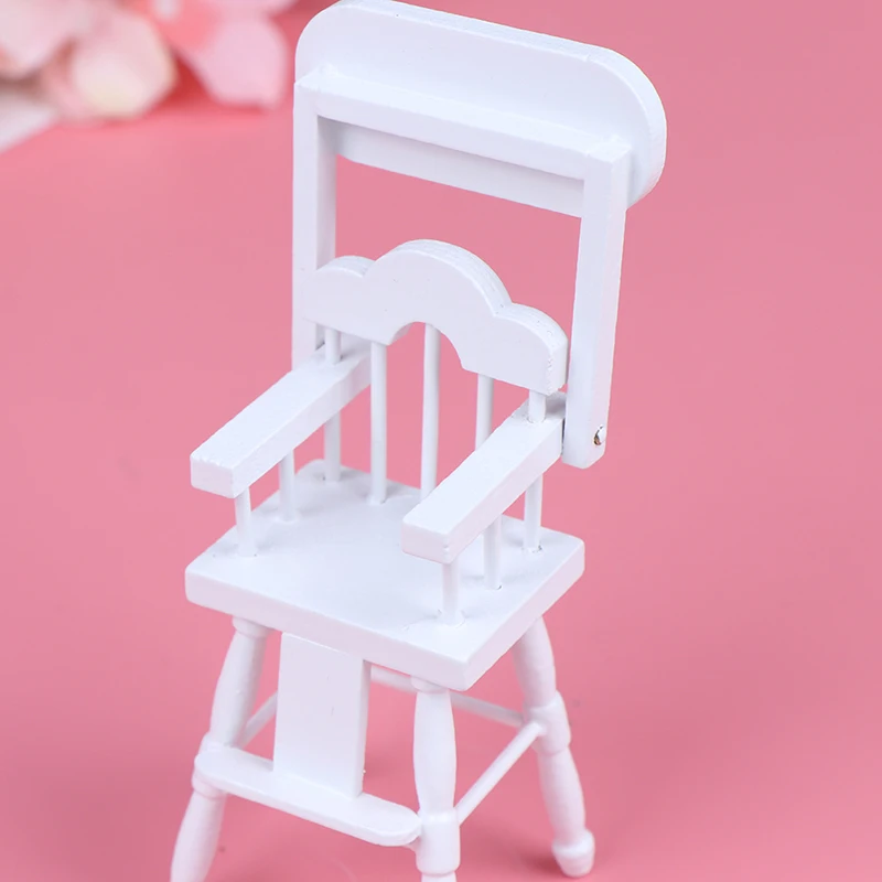 Мода 1/12 масштаб миниатюрный кукольный домик детский высокий стульчик модель Buildinfg Kit-белый