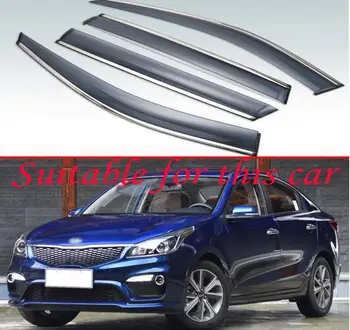 

For Kia K2 RIO Sedan 2017 2018 Plastic Exterior Visor Vent Shades Window Sun Rain Guard Deflector 4pcs