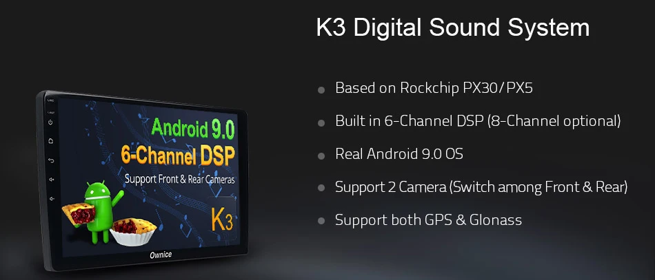 Ownice K3 ультратонкий 1 din Android 9,0 Quad/Octa Core 4G+ 32G Автомобильный мультимедийный плеер WiFi радио стерео gps навигация DSP CarPlay