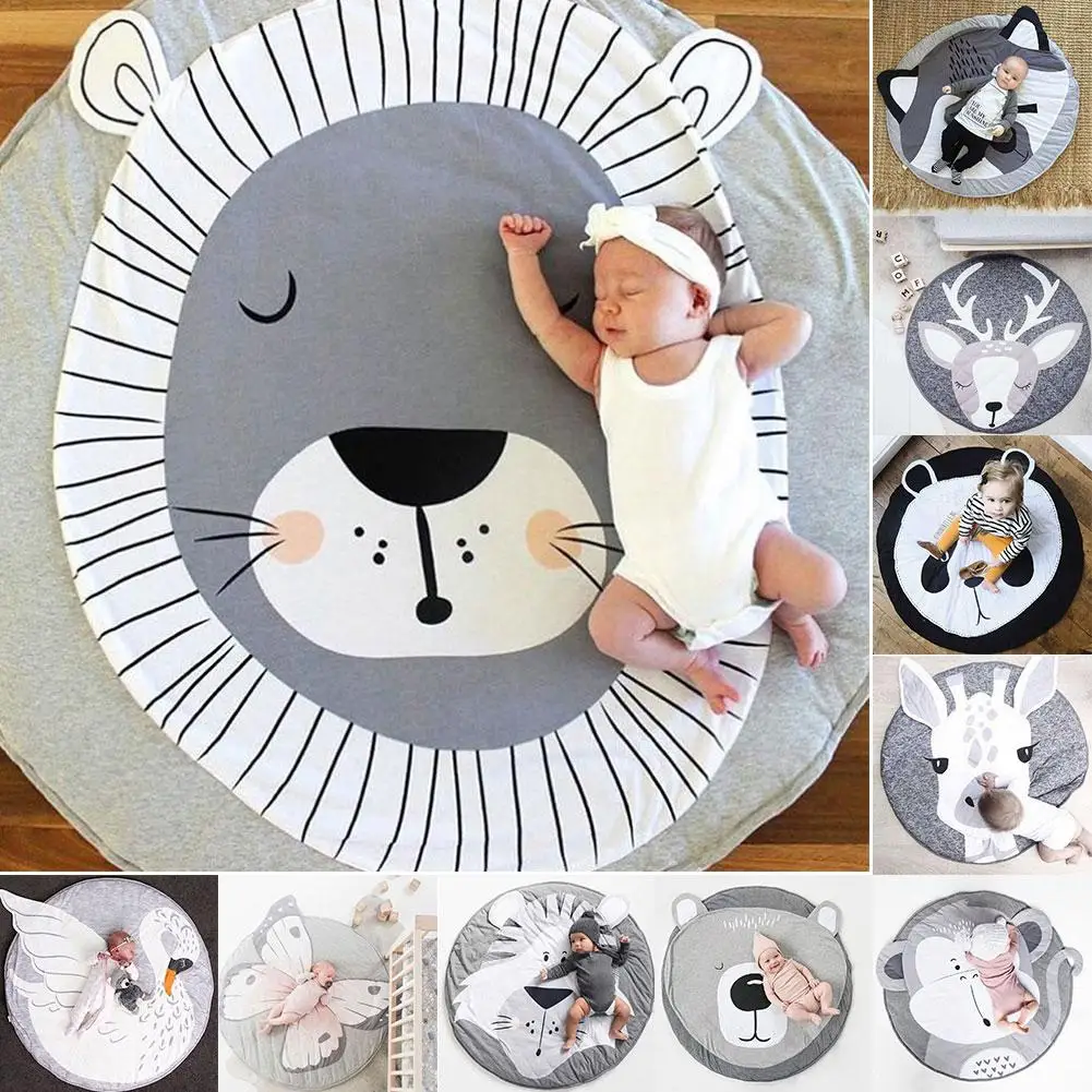 

90cm Cotton Panda Deer Round Baby Infant Play Crawling Mat Carpet Rug Room Decor
