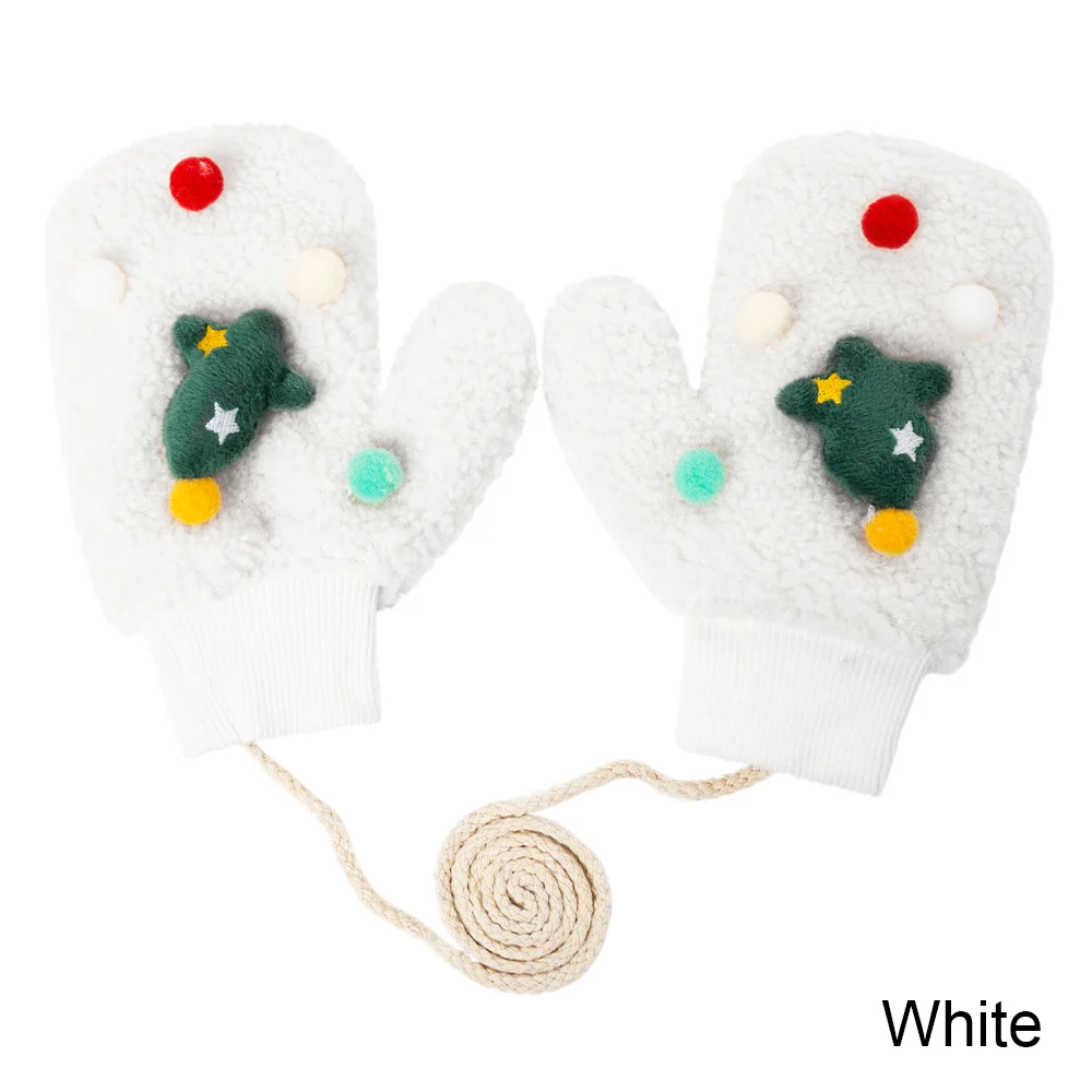 TRUENJOY/милые новые зимние перчатки, детские вязаные теплые мягкие перчатки, детские вязаные зимние варежки для мальчиков и девочек - Цвет: C