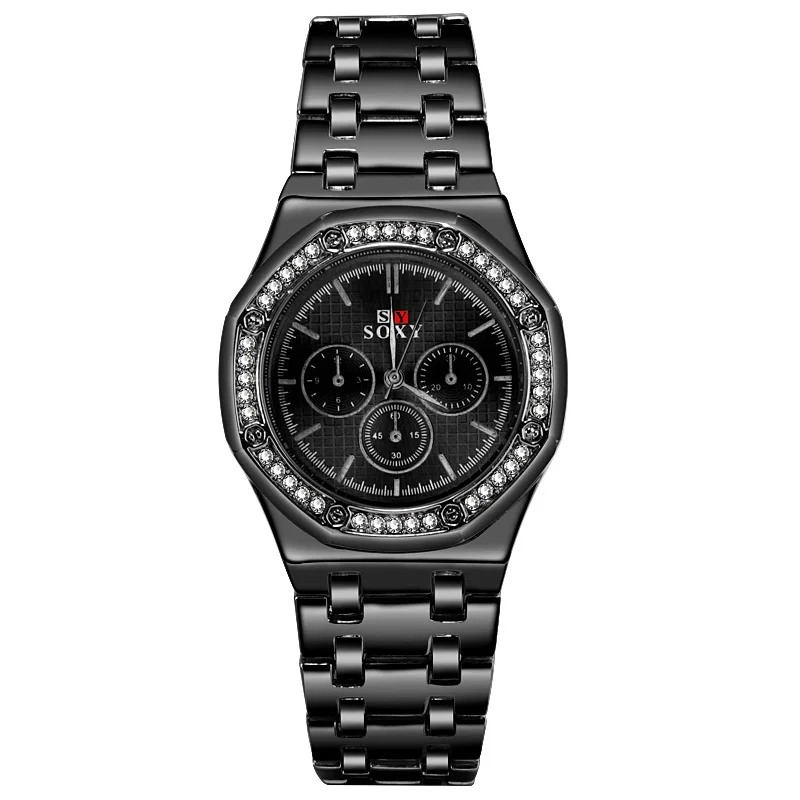 Relogio feminino Роскошные модные часы для женщин SOXY Стразы Золотые женские часы изящные часы из нержавеющей стали женские часы - Цвет: A