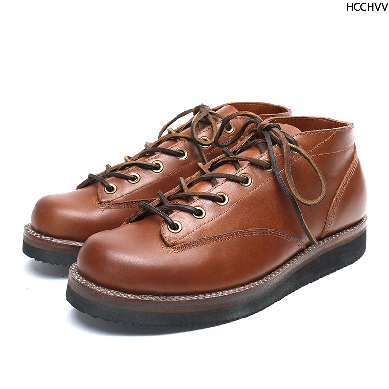 Light Brown Распродажа; сезон весна-осень; полуботинки со шнуровкой; мужские модные белые кожаные туфли на квадратном каблуке; зимняя обувь ручной работы с большим крылом; цвет белый - Цвет: Light Brown