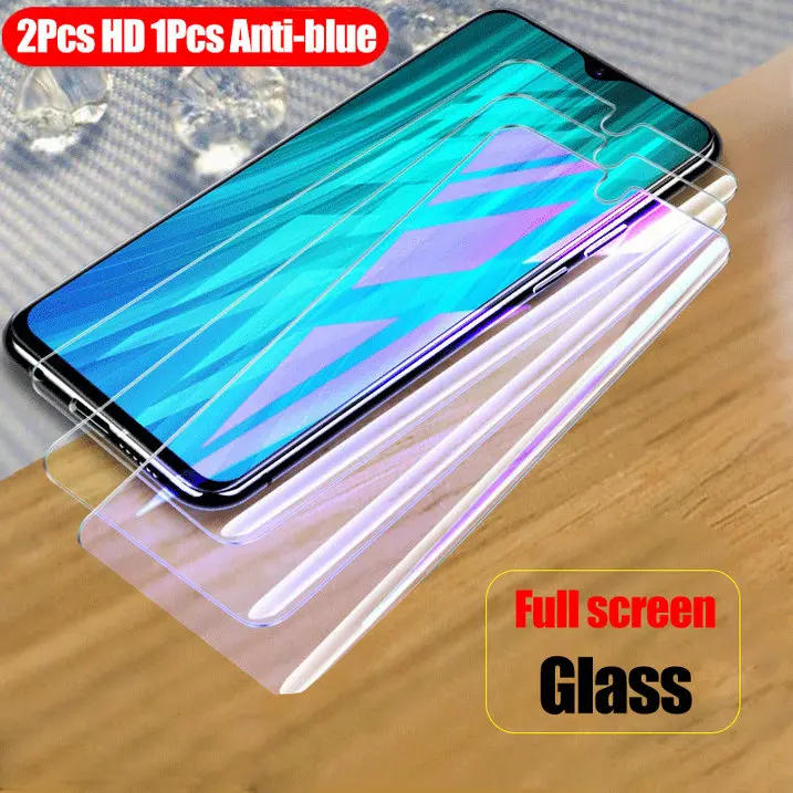 2Pcs HD 1P Anti-blue 3 шт/лот 9H закаленное стекло для Redmi Note 8 Pro защита экрана полное покрытие стекло для Redmi note 8 профессиональная защитная пленка - Цвет: 2Pcs HD 1P Anti-blue