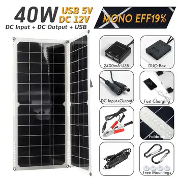 

Hot Sales 2Pcs 40W 16V 1.25A Monocrystalline Silicon Rear Junction Box Solar Panel + 4 x Spring + Cables