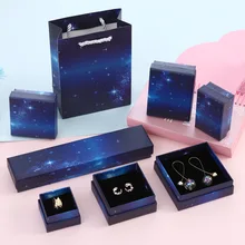 

Mutli Size Jewelry Gift Box Starry Sky Packaging for Bracelet Necklace Ring Earring Wedding Bride Present Jewelry Storage Boxes