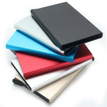 

Metal unisex business style RFID credit card holder solid color passport book passport bag wallet ID card storage bag card bag