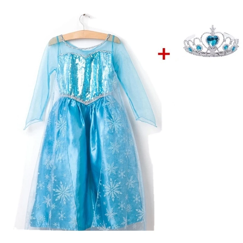 Платье принцессы для девочек маскарадный костюм Анны и Эльзы для детей, маскарадный костюм королевы Эльзы на Хэллоуин, Vestido, бальное платье на день рождения для детей возрастом от 3 до 10 лет - Цвет: 4