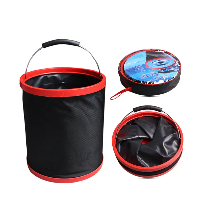 Folding Bucket Water Bucket Car Wash Bucket 11L 12L Portable Folding Bucket Outdoor Camping Car Storage Container Cleaning Tools