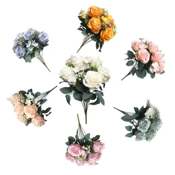 

Artificial Rose Flower Wedding Party Event Decorativa Silk Cloth Floral Decor Home Fake Rose Simulation Mandala Flower
