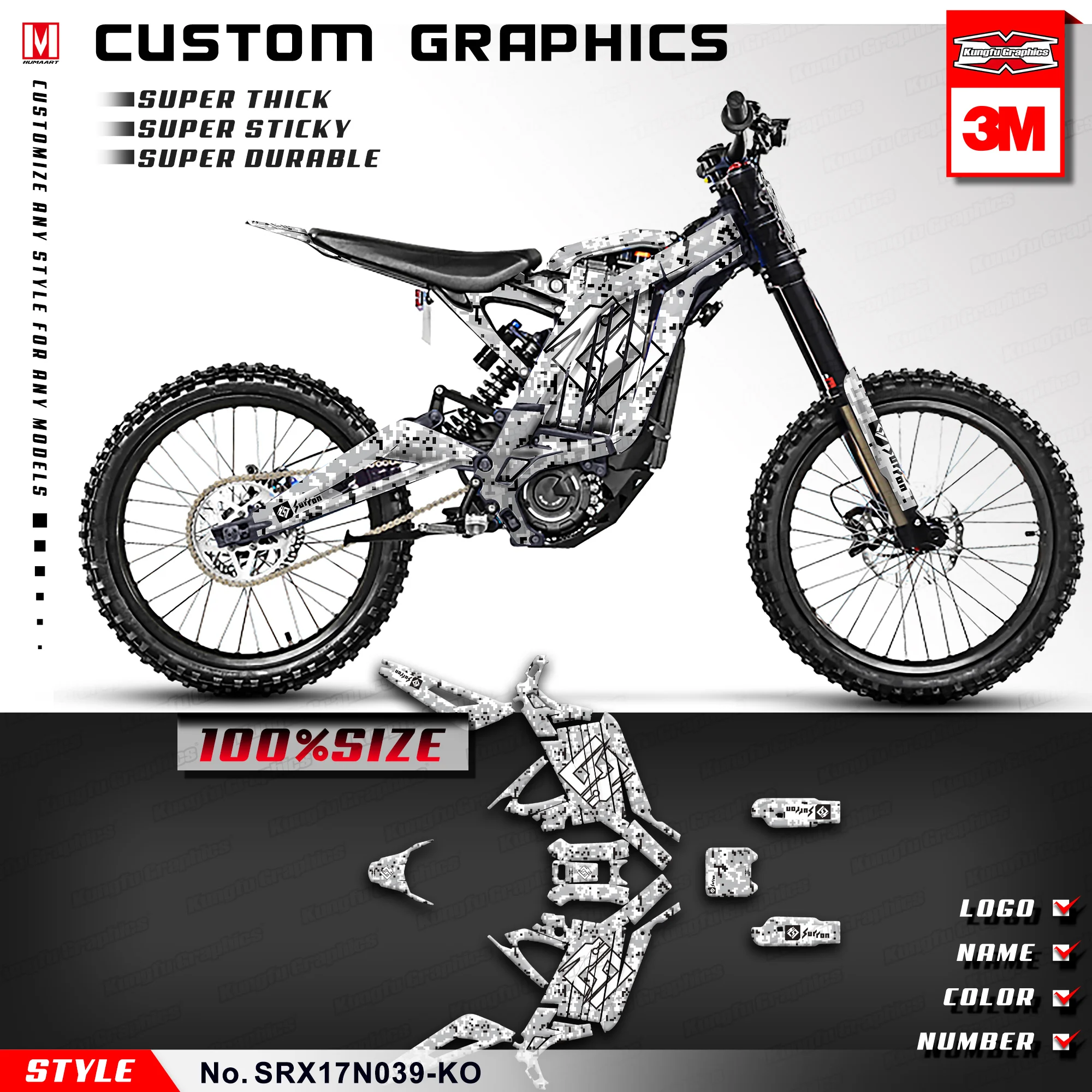 Kungfu Graphics Custom Decal Kit for 2015 2016 2017 2018 2019 S1000XR BMXR1519001 WITHOUT Side Case Graphics 