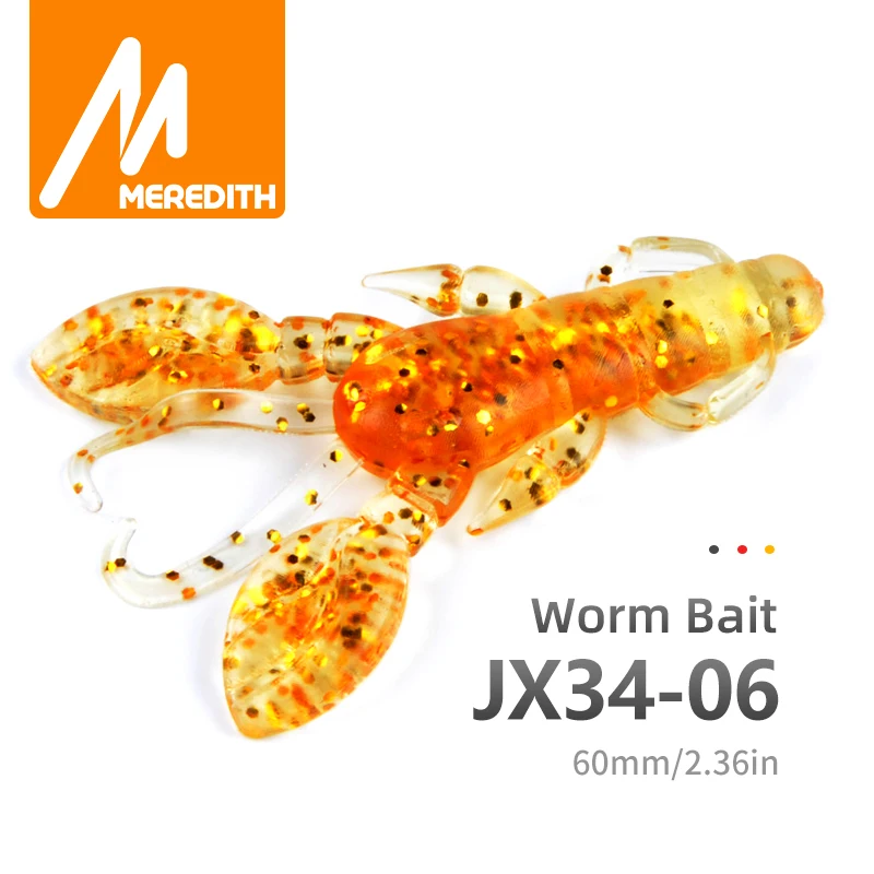 

MEREDITH 10pc/Lot Craws Soft Fishing Lure 60mm/5g Silicone Creature Lure For Fishing Soft Bait Shrimp Bass Bait Peche Gear