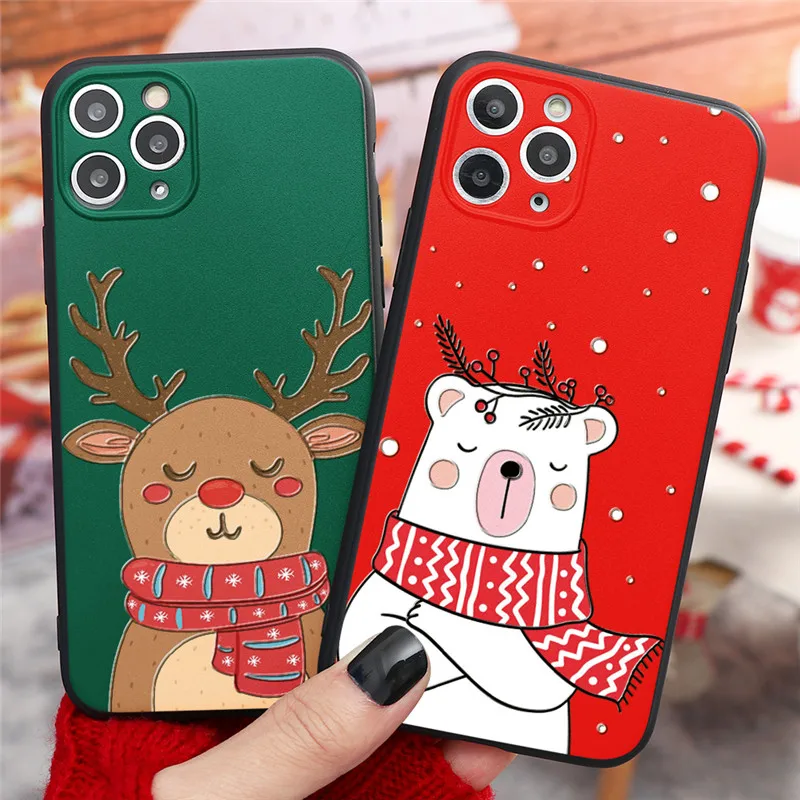 3D с тиснением и изображением рождественского оленя ТПУ чехол для Samsung Галактики