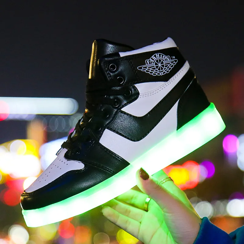Size 35-44 Mens & Womens Luminous Sneakers with Light Up sole USB Charging Glowing LED Shoes for Children Sneakers With Lights