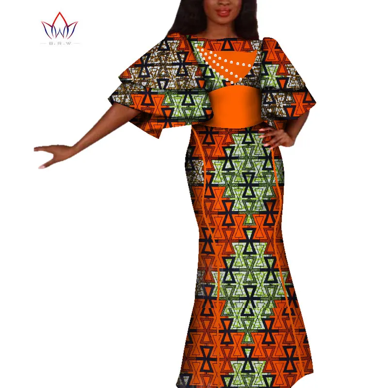 Африканские платья Dashiki для женщин 2020 года bazin нигерийские Элегантные с