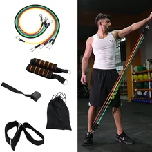11 шт./компл. канат для перетягивания Фитнес упражнения Эспандеры латекс трубы педаль прочность тренажерный зал оборудование дома Эластичный тренировки йоги Band