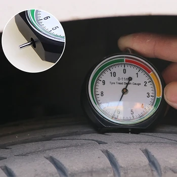 

Car Tyre Tread Depth Gauge Stainless Steel Trucks Van Tire Pointer Monitor Measure Device Tool
