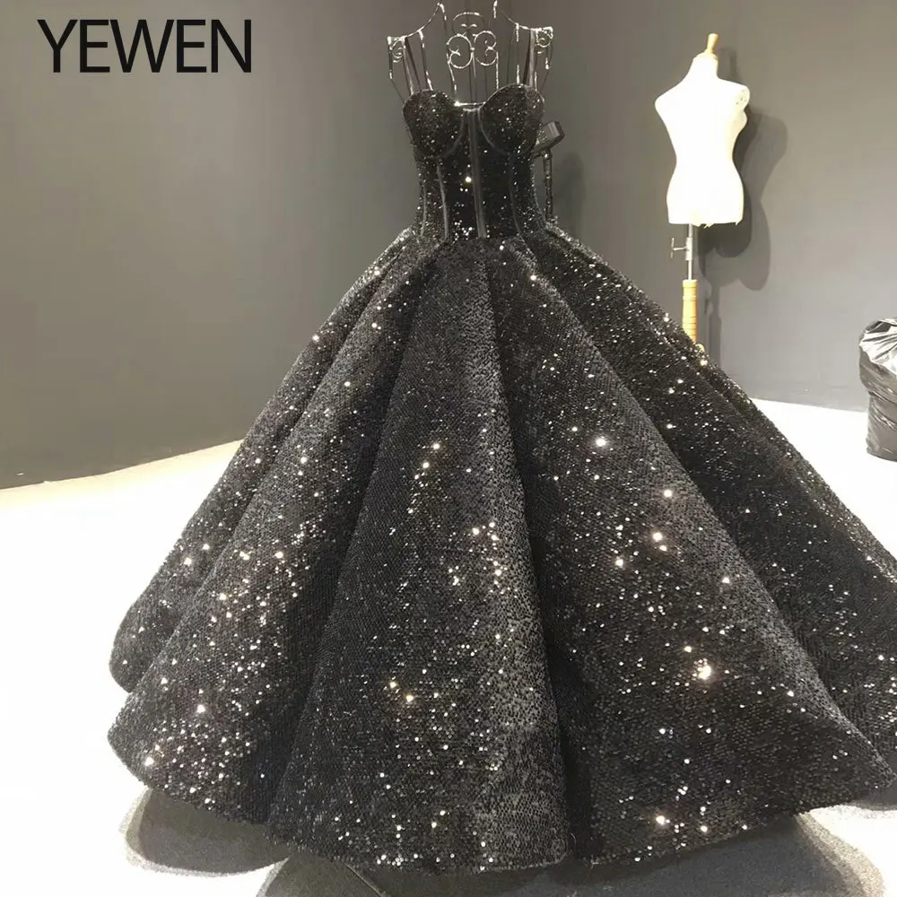 black sequin wedding dress