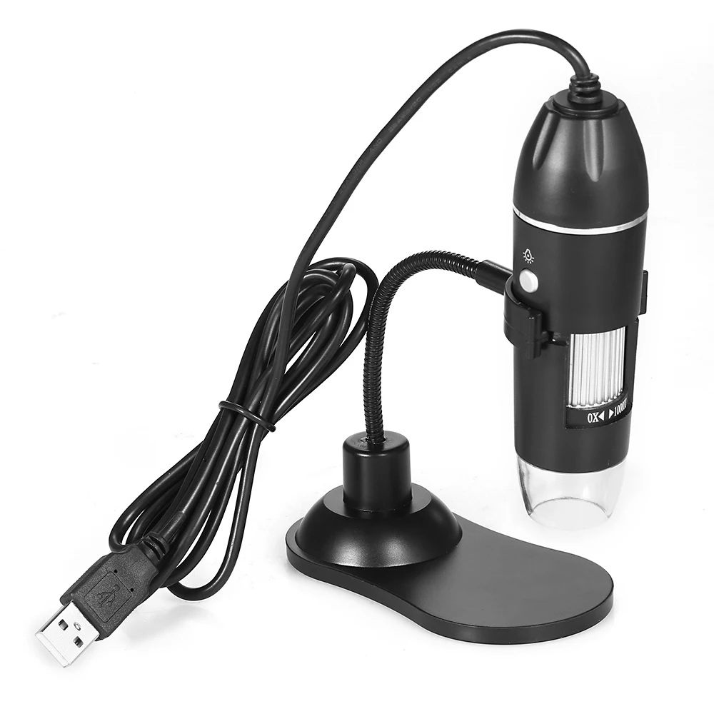 

Digital Zoom Microscope USB Handheld Desktop Magnifier 0.3MP Camera 8-LED Light Magnifying Glass 1000X for Windows/Mac System