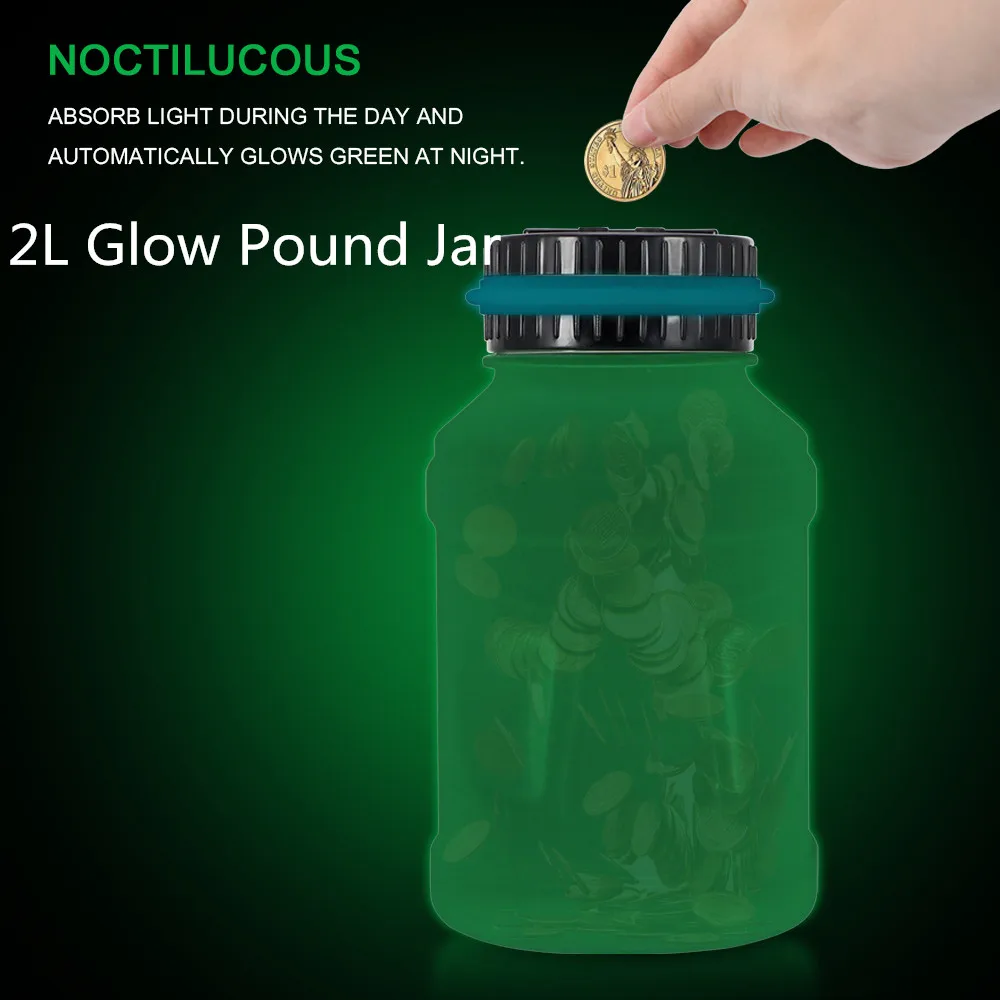 2LGlow Pound Jar Банкомат Электронная Копилка пароль копилка для денег копилки автоматическая система безопасности прокрутка Банк заметки копилка - Цвет: 2LGlow Pound Jar