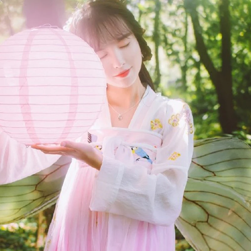 Hanfu костюм в китайском стиле Стиль Для женщин на каждый день в стиле ханьфу, в традиционном китайском стиле и древний народ Одежда для танцев розового цвета в стиле ханьфу, DQL1676