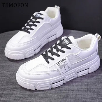 

TEMOFON women sneakers 2020 ladies sport shoes white platform sneakers fashion women casual shoes baskets femme sneakers HVT1224