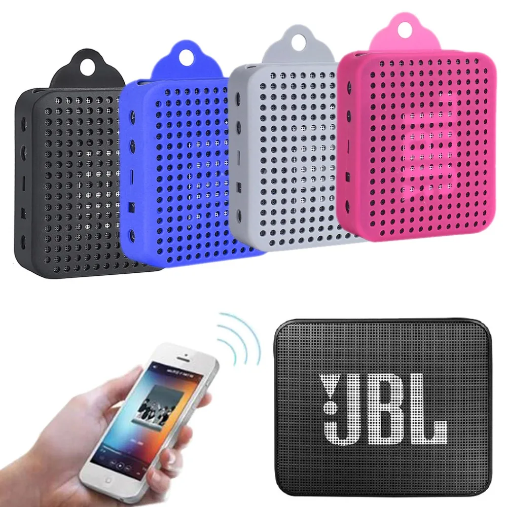 Силиконовый защитный чехол-карабин для JBL GO 2 Bluetooth