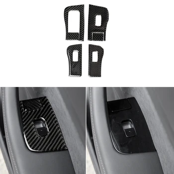 

6Pcs Carbon Fiber Style ABS Interior Window Switch Button Cover Trim for Tesla Model 3 Interior Mouldings
